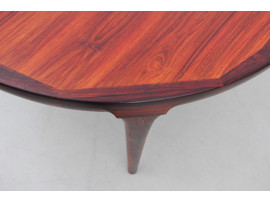 Mid-Century modern scandinavian oval dining table in Rio rosewood by Kofod Larsen