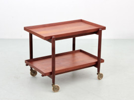 Mid-Century modern scandinavian serving cart in teak by Poul Hundevad