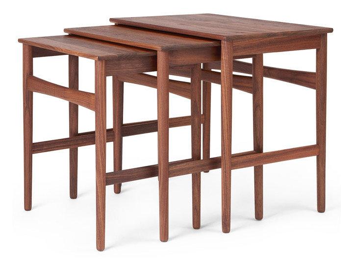 Tables gigognes scandinaves CH004. Noyer. Nouvelle édition