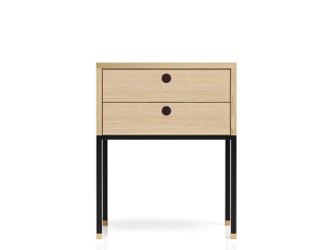 Table de nuit ou chevet sur mesure. Modèle Fredericia, 2 tiroirs