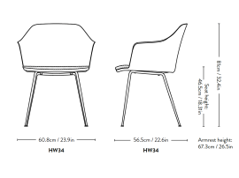 Fauteuil scandinave modèle Rely HW34