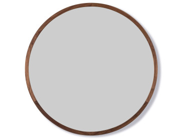 Miroir scandinave modèle Silhouette, Ø100cm, noyer