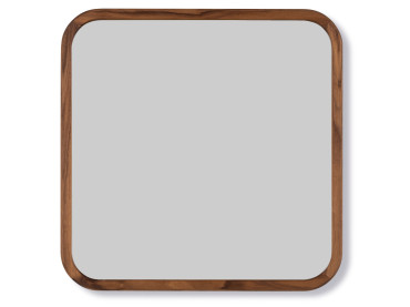 Miroir scandinave modèle Silhouette, 70x70cm, noyer