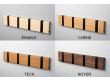 Danish clothes hanger Knax, 4 hooks, in maple, teak, oak or walnut