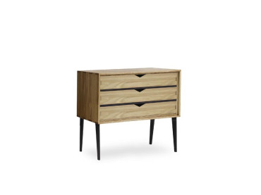 Petite commode scandinave 3 tiroirs Modèle S2 chêne