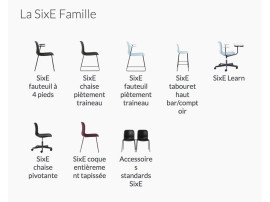 SiXe chair, four legs. 