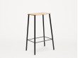 Adam stool. Oak. Grey structure. Rectangularseat. H65 cm or H76 cm