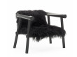 Fauteuil Altay. Noir recouvert d'une peau noire. 