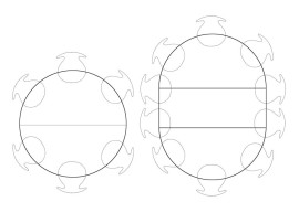 Extendable round dining table model 122, 6/10 seats