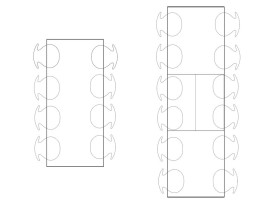 Extendable dining table model 700, 6/12 seats