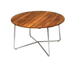 Outdoor table A9, Ø 120 cm. Galvanized steel base. 