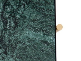 Carrare marble Console .  Black frame with brass. 