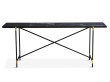 Carrare marble Console .  Black frame with brass. 