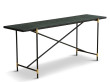 Carrare marble Console .  Black frame with brass. 
