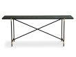 Carrare marble Console .  Black frame with brass. 