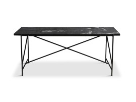 Carrare marble dining table 185 cm. Black frame. 
