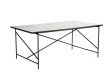Carrare marble dining table 185 cm. Black frame. 