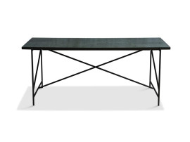 Carrare marble dining table 185 cm. Black frame. 