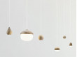 Suspension scandinave modèle Tehro. Taille L. Tilleul teinté noir et verre fumé. 
