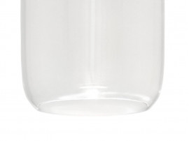 Suspension scandinave modèle Liuku Ball. Abat-jour en verre transparent. 