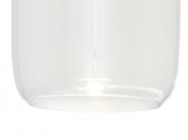 Suspension scandinave modèle Liuku Drop. Abat-jour en verre transparent. 