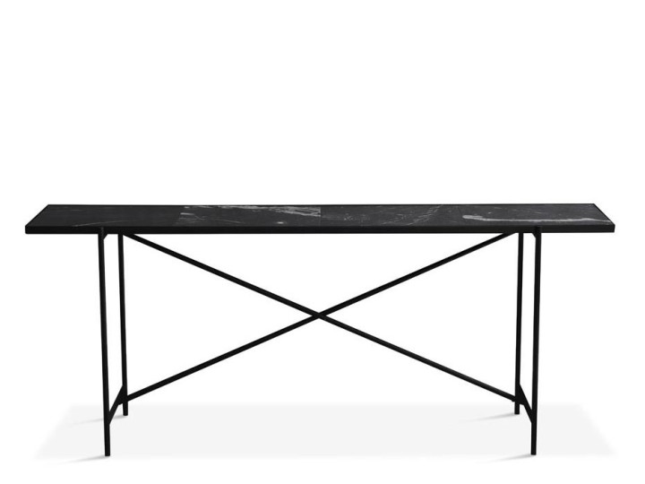 Carrare marble Console. Black frame.