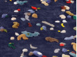 Chaos Rug Dark blue 2 dimensions