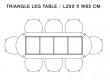 Triangle Leg dining table 250 cm 8/10 seat