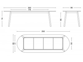 Triangle Leg dining table 250 cm 8/10 seat