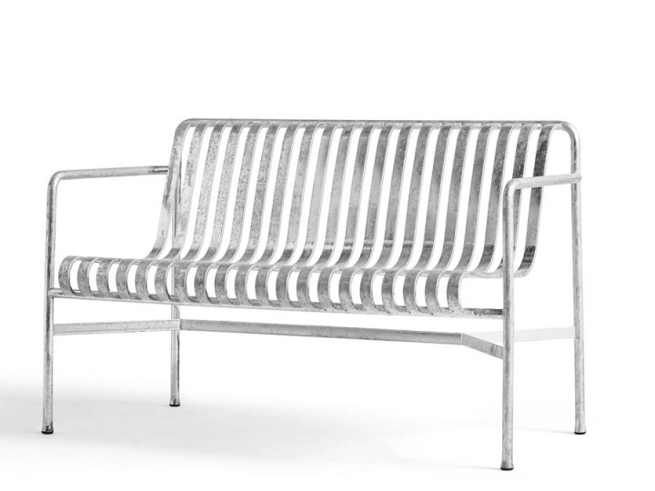 Banc d'extérieur scandinave Palissade Hot Galvanisé avec dossier