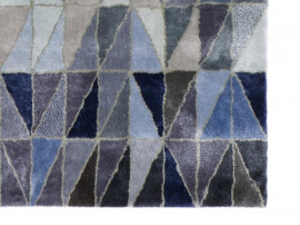 Custom hand tufted Wedge Blue rug.
