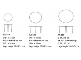 Orbit Wood round coffee table. 3 Ø. 3 higths