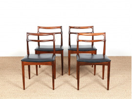 Set of four Scandinavian chairs in Rio rosewood