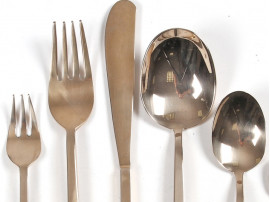Scandinavian cutlery set Scanline in bronze. 56 pieces.