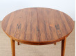 Extendable round dining table in rosewood 4 to 8 seats