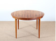Extendable round dining table in rosewood 4 to 8 seats