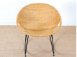 Scandinavian rocking chair in rattan