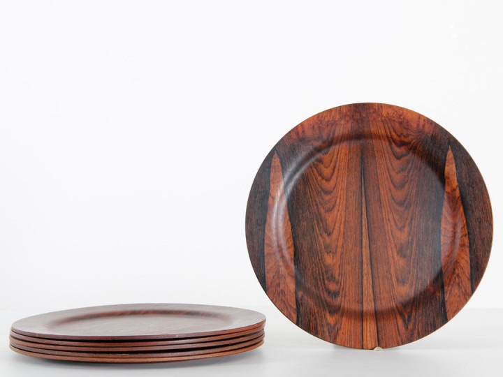 Set of 6 service plates in Rio rosewood