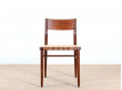 Set of 6  chairs in teak and cane. 