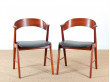 Pair of Scandinavian desk teak chairs