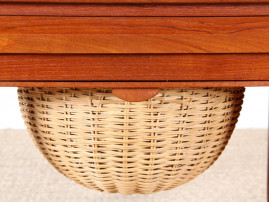 Scandinavian sewing table in teak