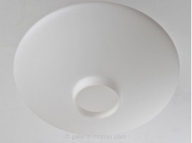 Scandinavian ceiling lamp in teak and opal glass