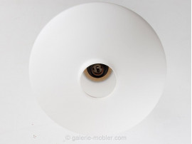 Scandinavian ceiling lamp in teak and opal glass