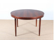 Scandinavian round dining table in rosewood 6/10 seats.