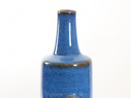 Scandinavian ceramic vase, blue and bronze Northern lights 