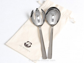 Polished steel salad servers, model Grand Prix