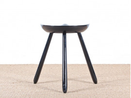 Scandinavian tripod stool, lacquered black