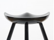 Scandinavian tripod stool, lacquered black