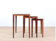 Set of scandinavian nesting tables in rosewood