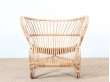 Fauteuil en rotin Viggo Boesen design scandinave danois vintage